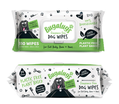 EcoPaws Biodegradable Dog Wipes – 110 Count, Fragrance-Free