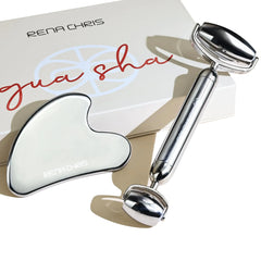 Stainless Steel Gua Sha & Face Roller Set