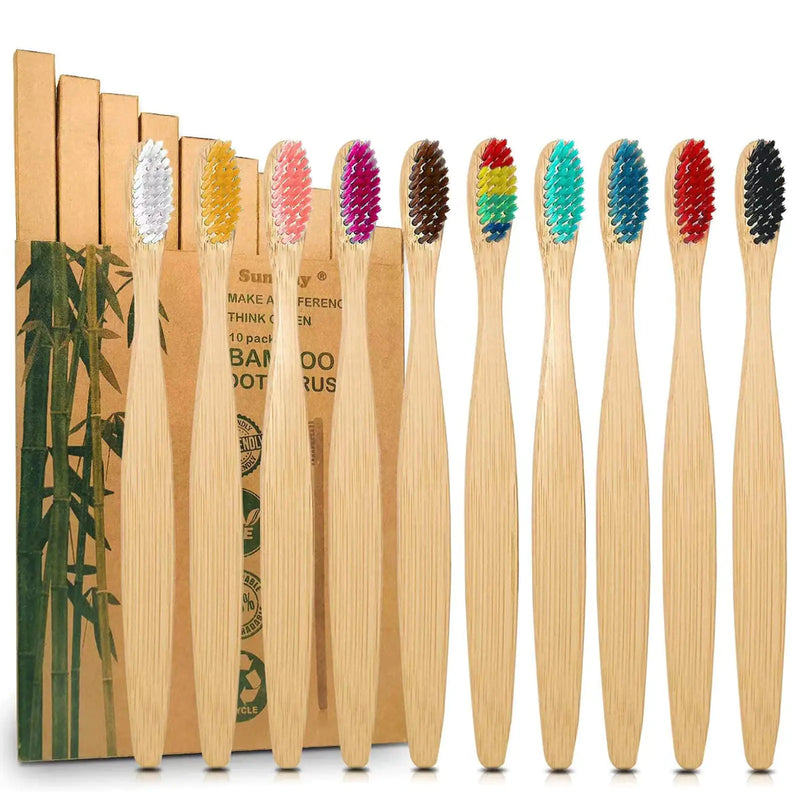 EcoSmile Bamboo Toothbrush Set – 10 Colors