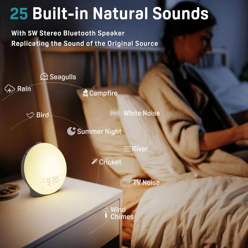 JALL Sunrise Alarm Clock – Light & Sound Wellness Companion